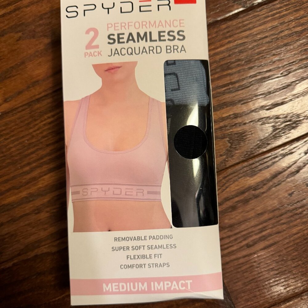 Spyder Women's 2pk Performance Seamless Jacquard Bra 322822 MSRP $48 NEW with TA